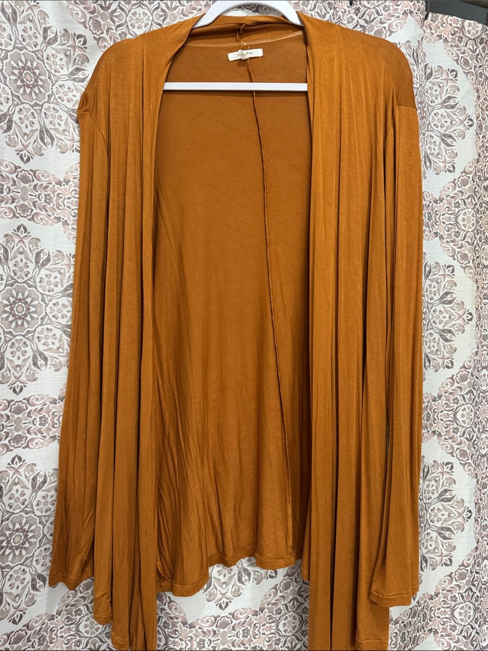 Maurices Open Front Cardigan in Burnt Orange
